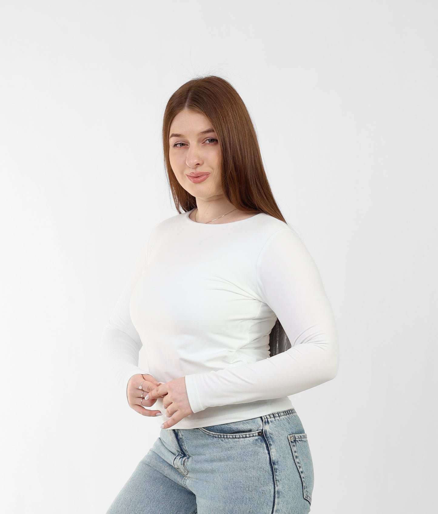 Round Neck Seamless Long Sleeve Top