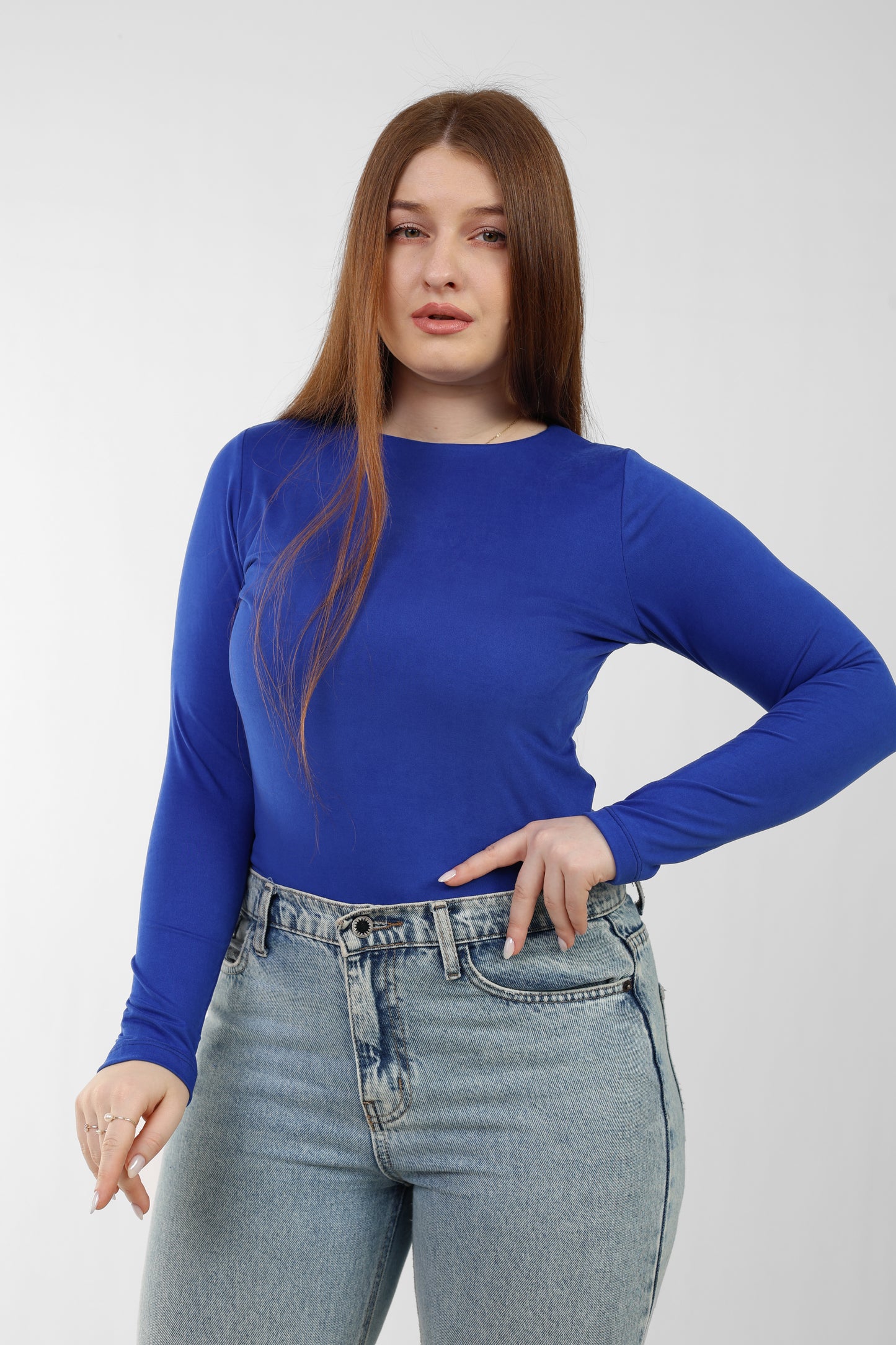 Round Neck Seamless Long Sleeve Top