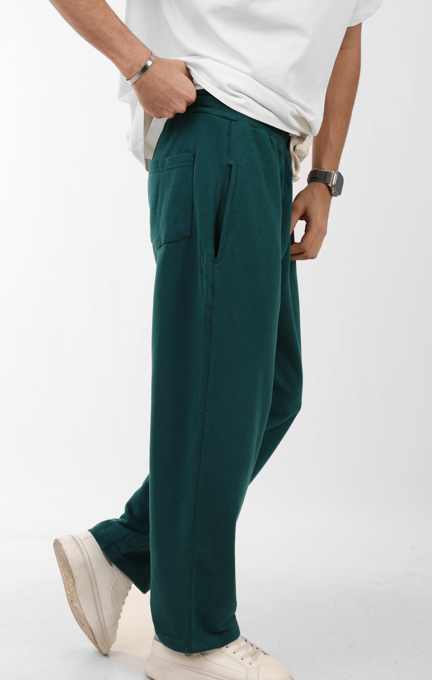 Wide Fit Dark Green Pants