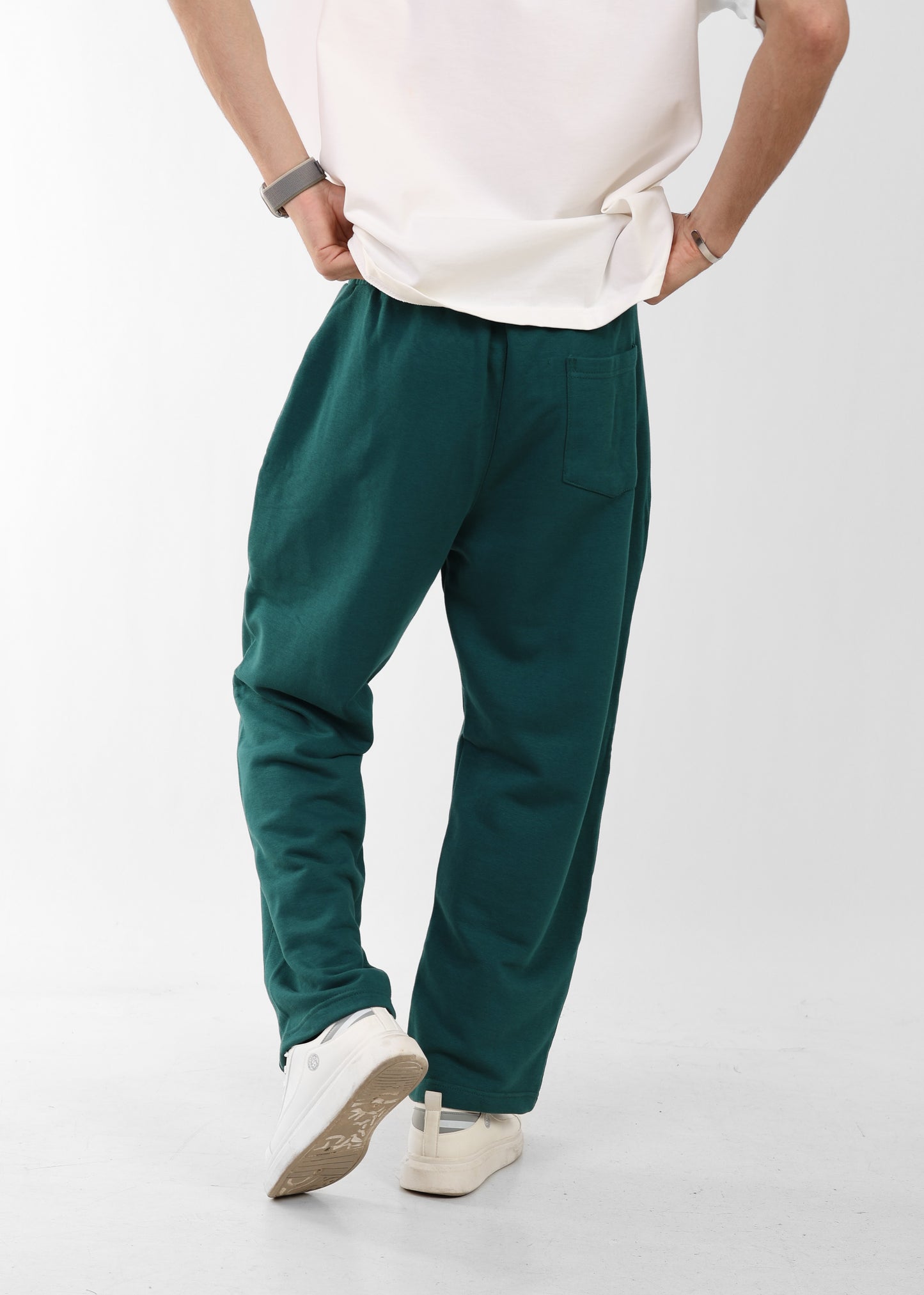 Wide Fit Dark Green Pants