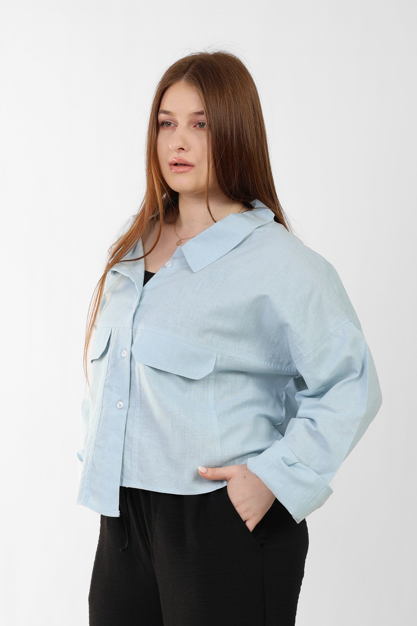 Cropped Linen Shirt