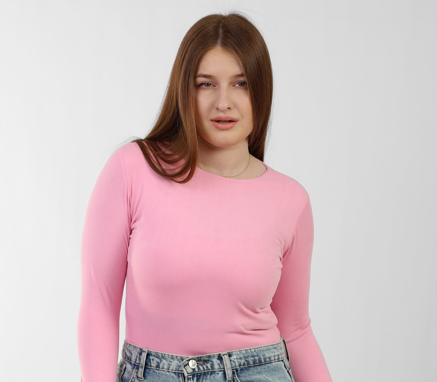 Round Neck Seamless Long Sleeve Top