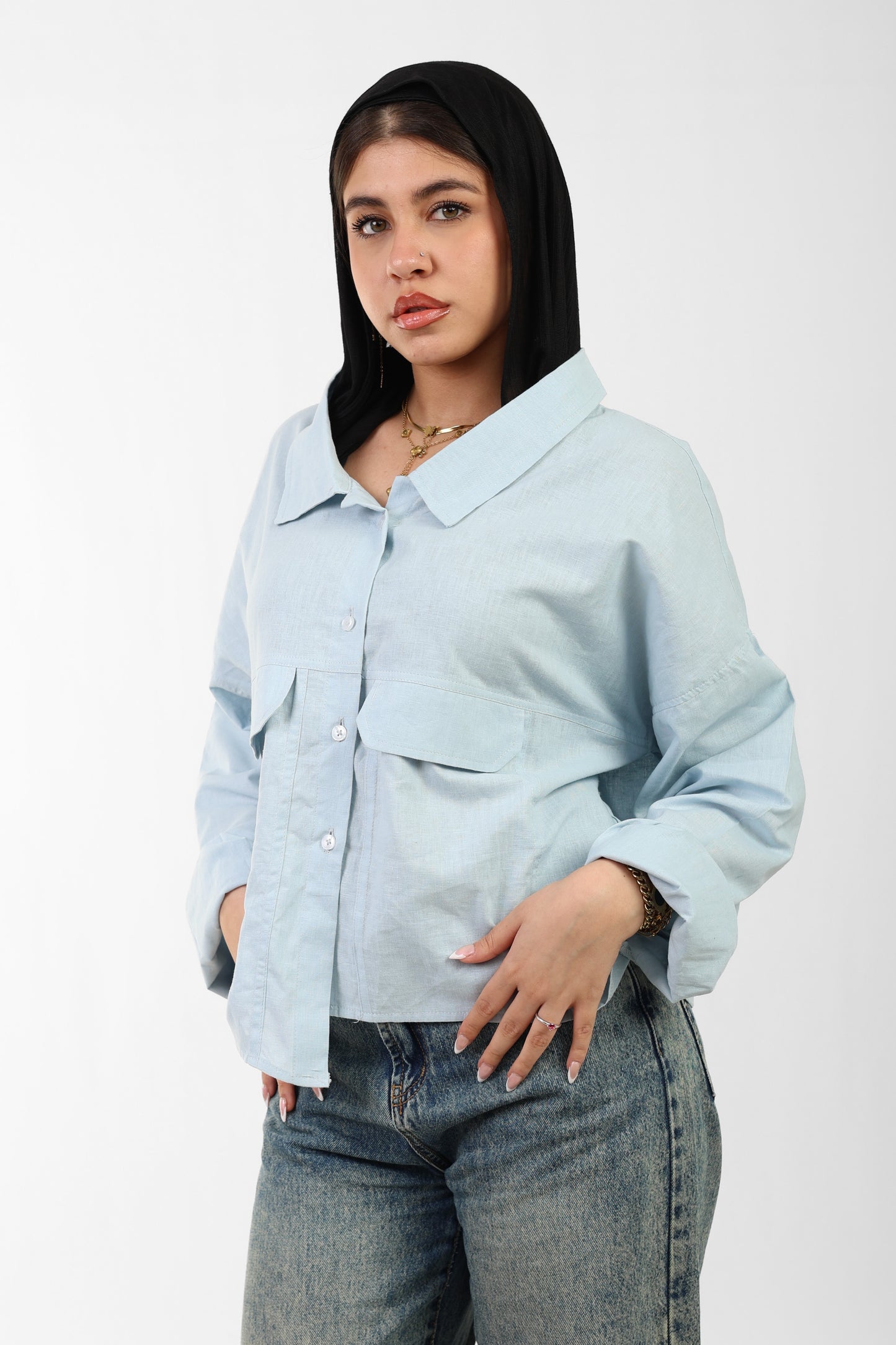 Cropped Linen Shirt