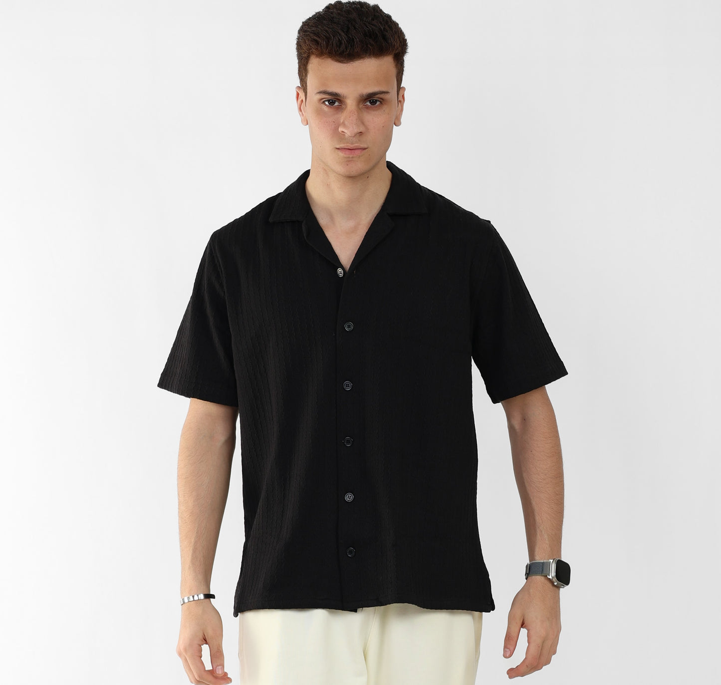 Black Textured Shirt