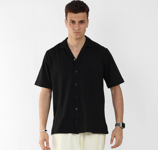 Black Textured Shirt