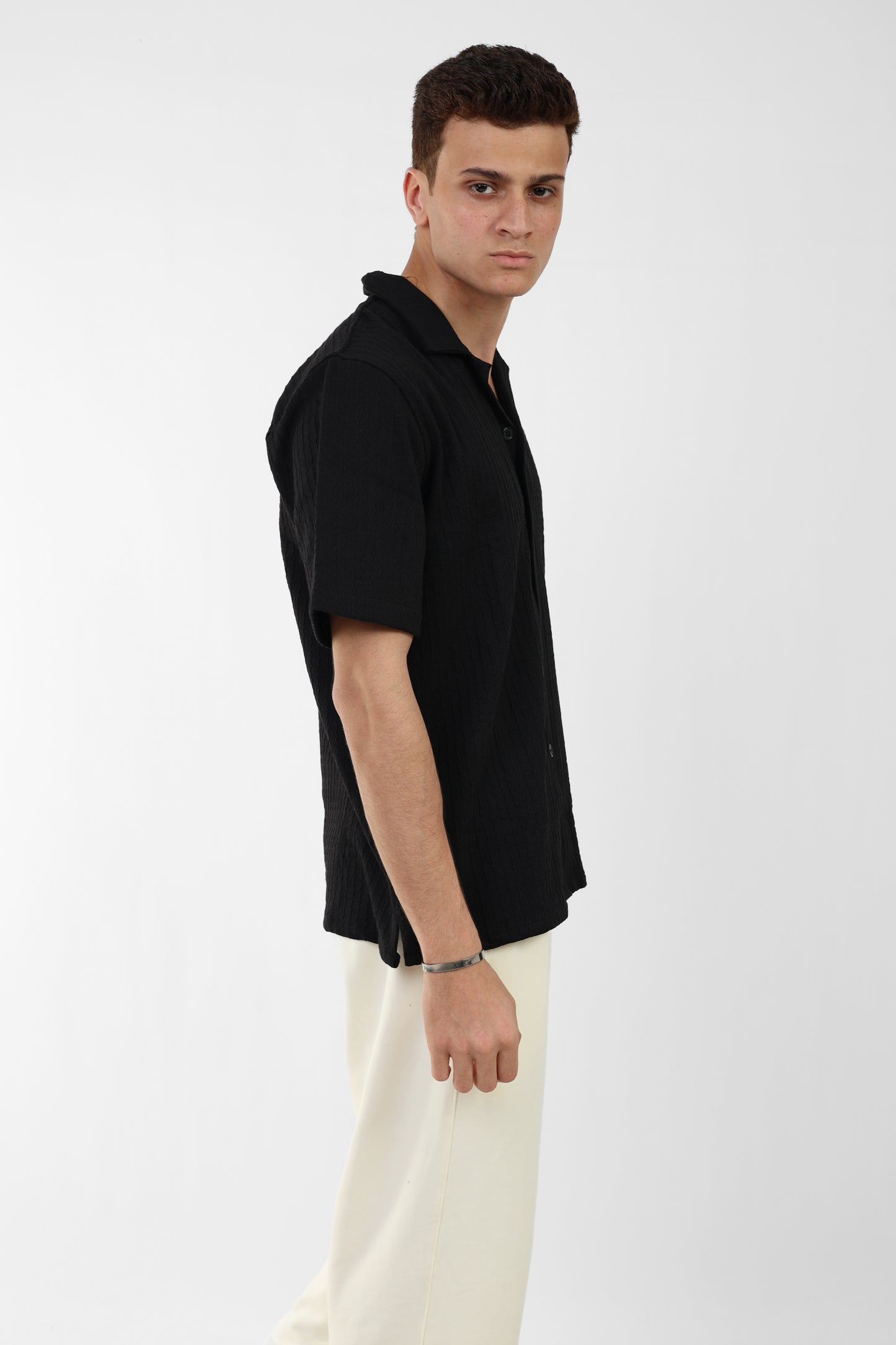 Black Textured Shirt