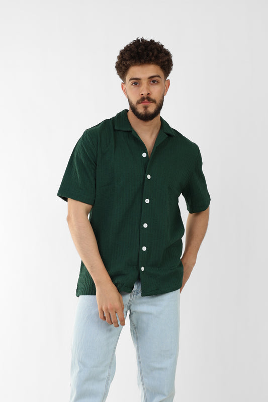Green Textured Shirt