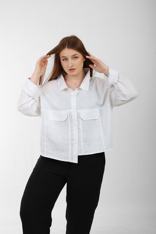 Cropped Linen Shirt