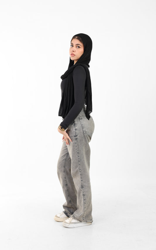 Round Neck Seamless Long Sleeve Top
